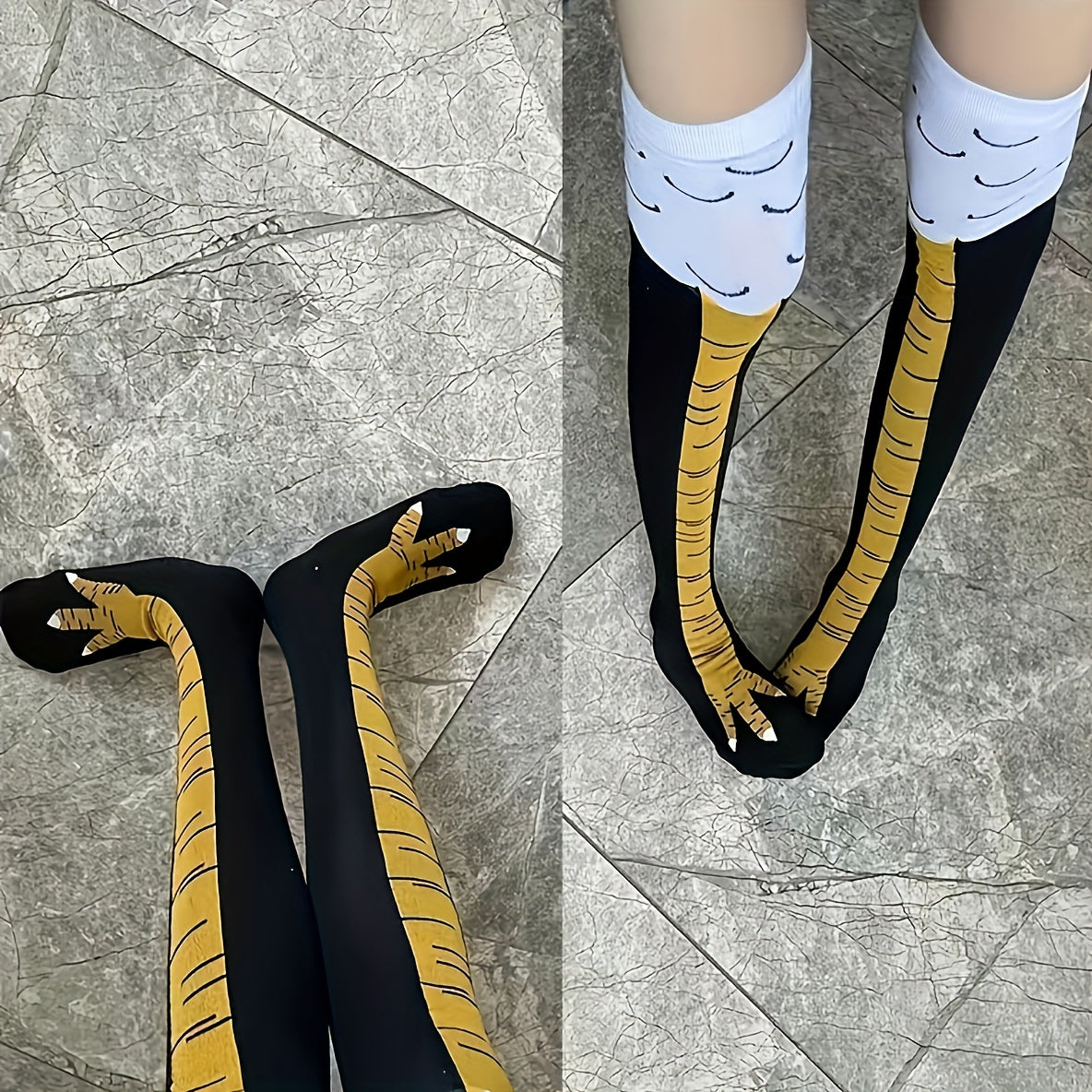 Funny Chicken Claw Socks for Men and Women Summer Gym Cartoon Knit Polyester 1 or 2 Pairs