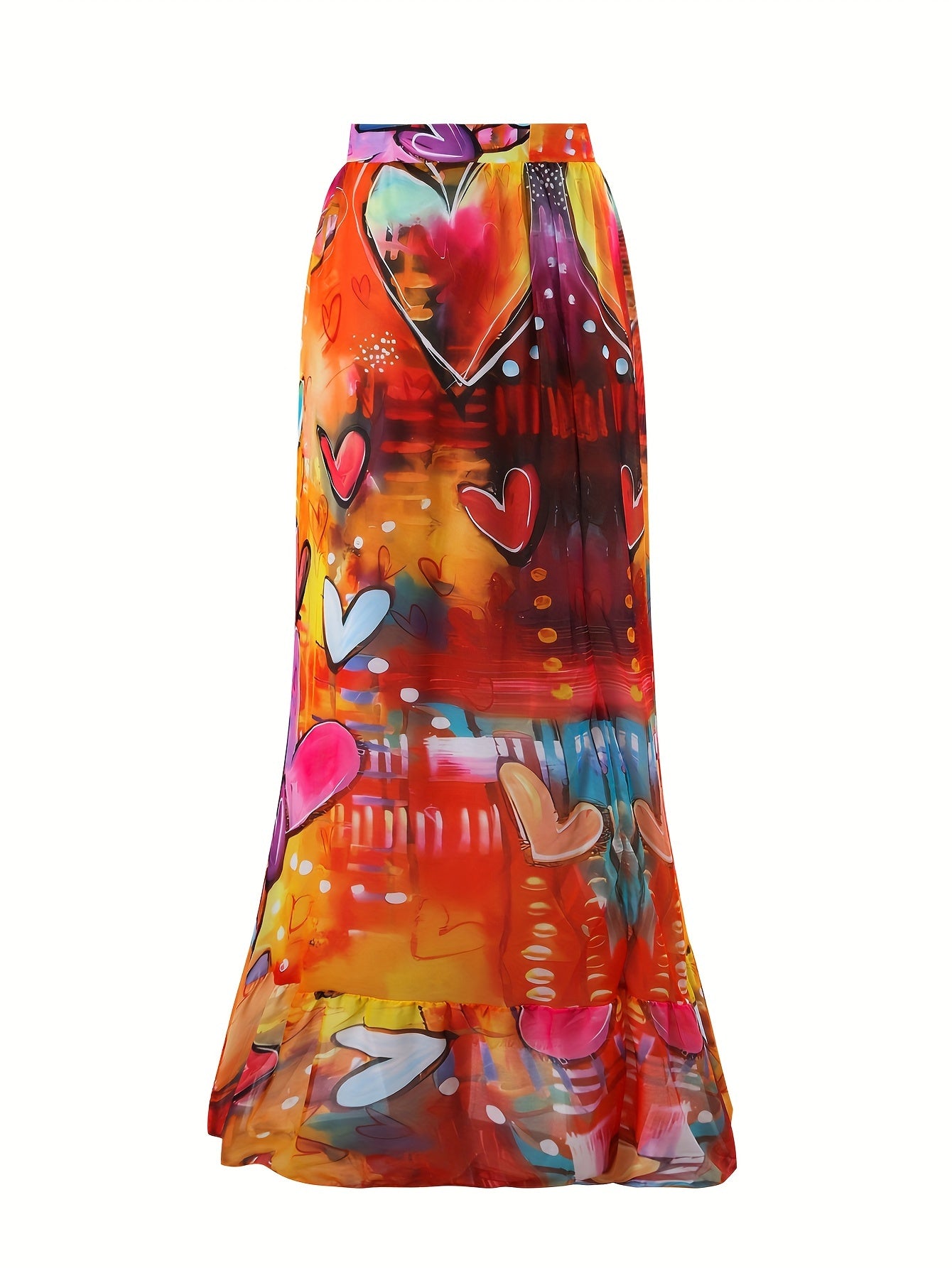 Women's Floral One-Shoulder Swimsuit Set with Blue Leaf Print High-Waisted Bottoms Ruffled Top Polyester Spandex