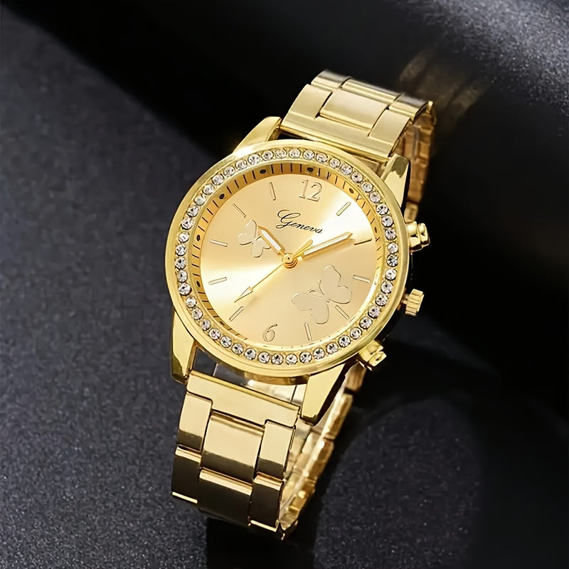 Set of 6 Women's Quartz Watches with Alloy Case and Band Accessories