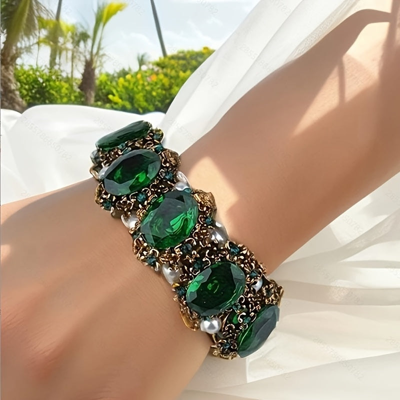 Women's Elastic Crystal Gemstone Bracelet for Elegant Occasions