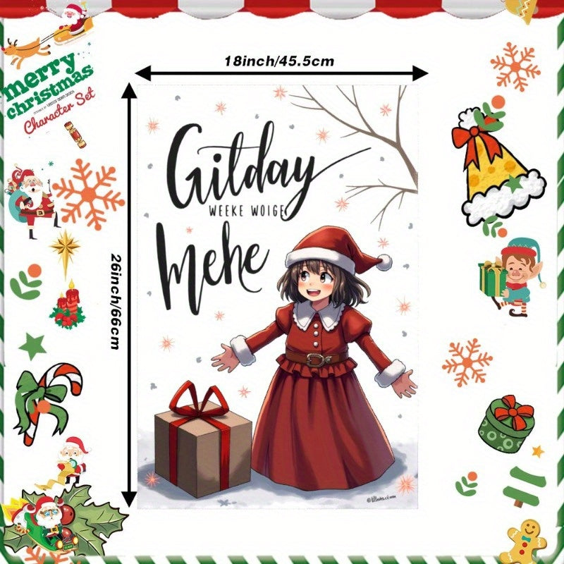 Decorative Snowflake and Deer Towel 18x66cm Christmas Gift Wrap