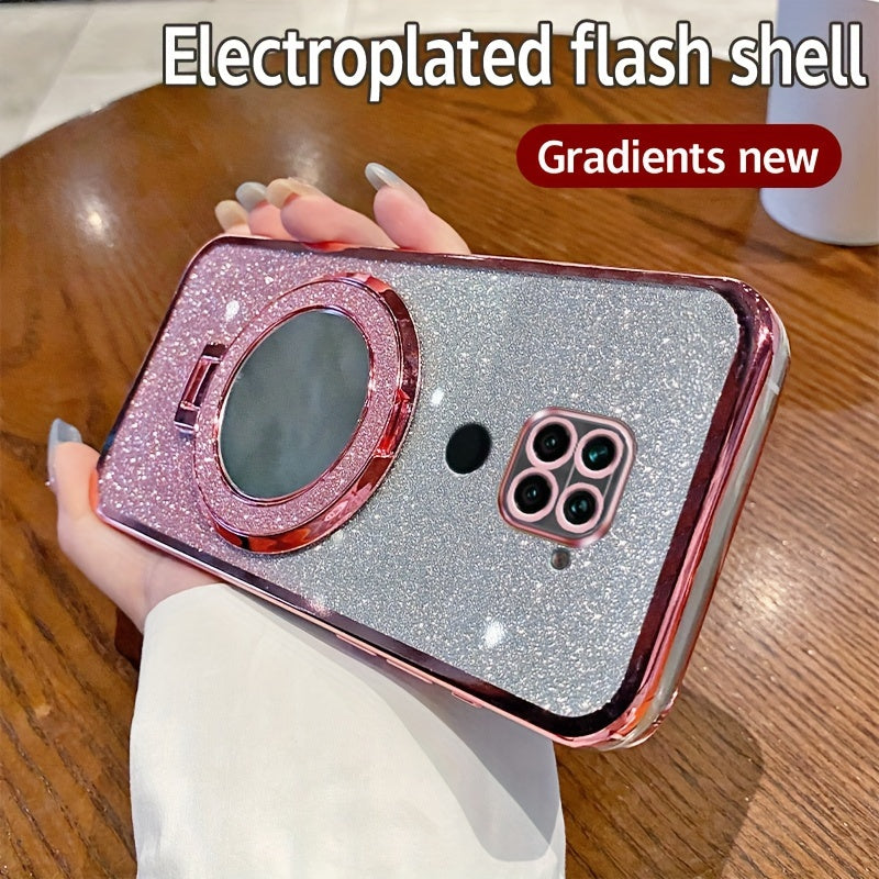 Xiaomi Redmi Note 9 4G himoya qopqog'i, elektroplitalangan qirra, flesh-karta joyi, turuvchi, oynali va zamonaviy yumshoq TPU qoplama