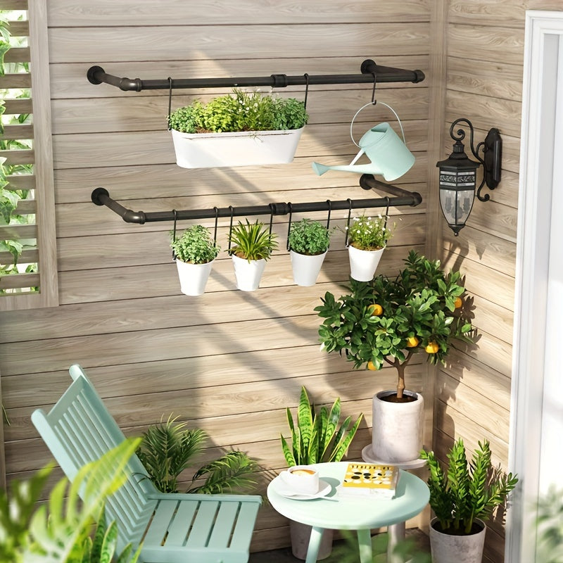 Industrial Metal Hanging Plant Rod for Indoor Outdoor Use with Multiple Components