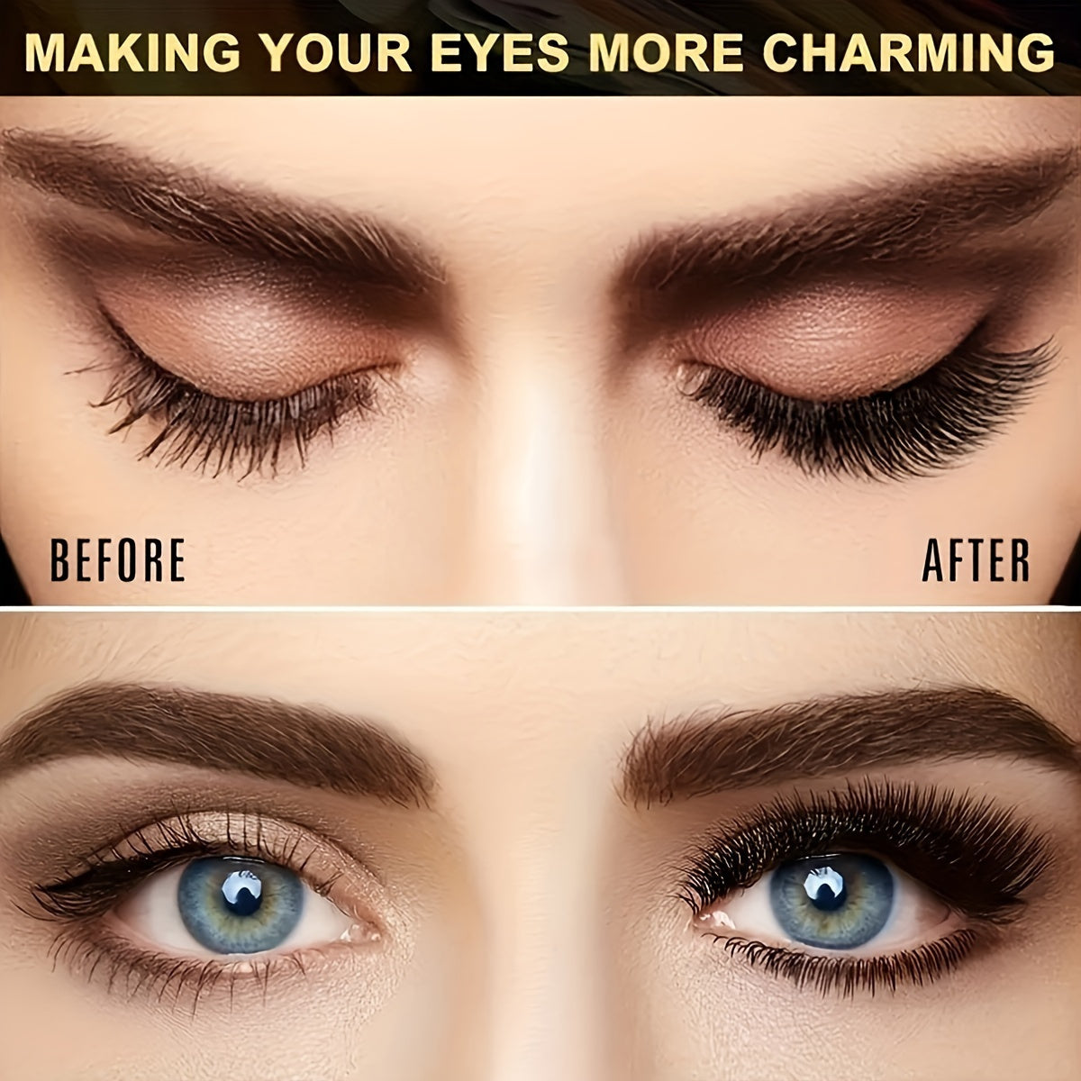 Women Reusable Magnetic False Eyelashes with Applicator Set of 4