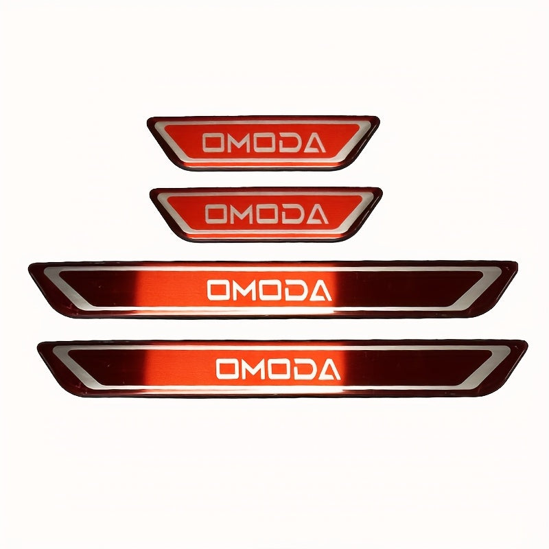 4 dona zanglamaydigan po'latdan yasalgan eshik chegarasi chiziqlari avtomobillar uchun, chizishga qarshi, 5 rang