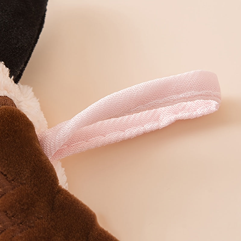 Coral Fleece Hand Towel Embroidered Cat Design Absorbent Kitchen Bathroom Use