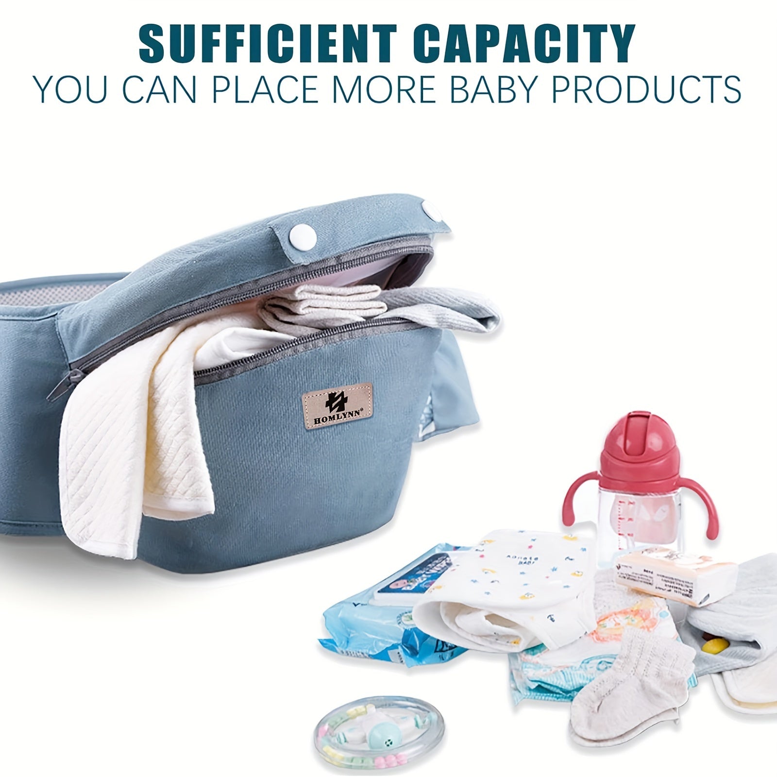 Baby Carrier with Hip Seat 6-in-1 Ergonomic Design for Infants and Toddlers