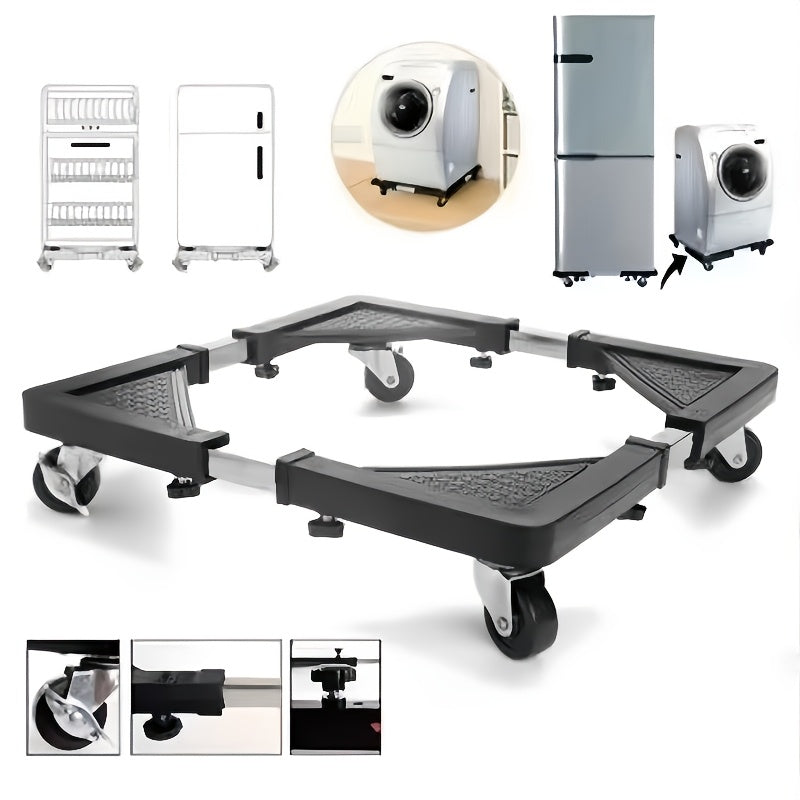 Universal Adjustable Appliance Dolly with Telescopic Support Stand Rubber Wheels Non-Slip Moving Base