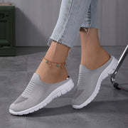 Women's Breathable Knit Mule Sneakers Casual Slip-On Lightweght Outdoor Shoes