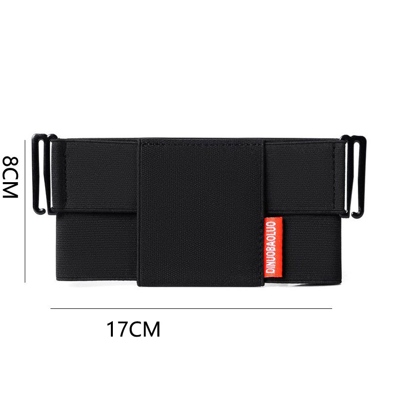 Sports Waist Bag for Men and Women with Multi-Layer Storage Nylon Black