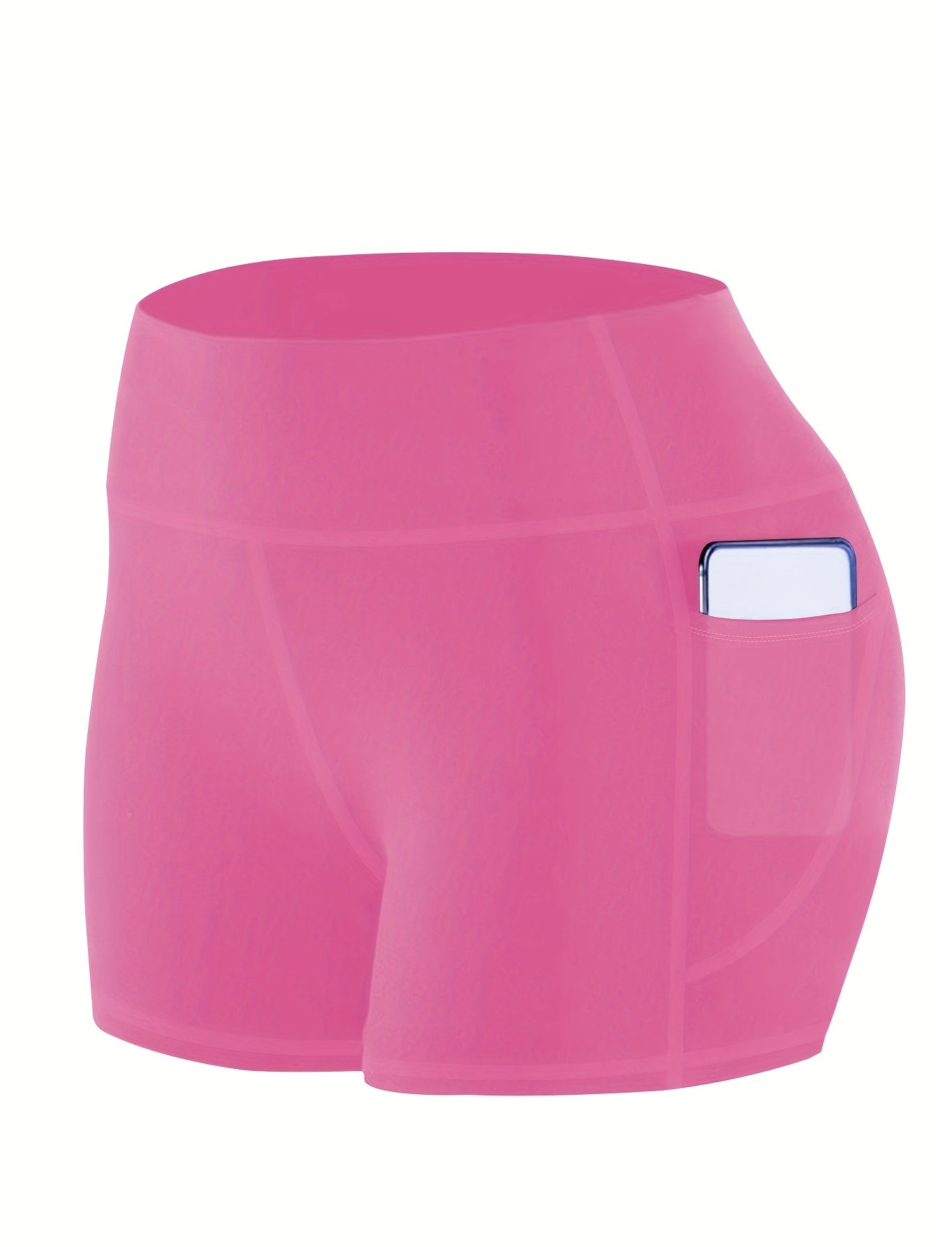 Ayollar uchun kattaroq o'lchamdagi yuqori belli yoga shorti to'plami, 5 ta, chuqur cho'ntaklar bilan