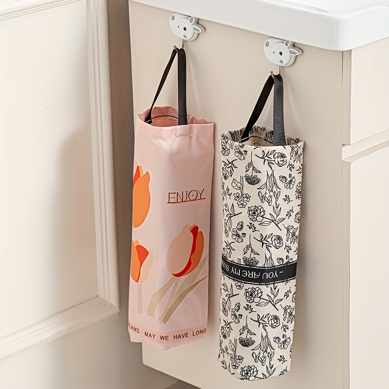 Wall-Mounted PET Garbage Bag Dispenser Kitchen Organizer Waste Bag Holder Storage Pouch