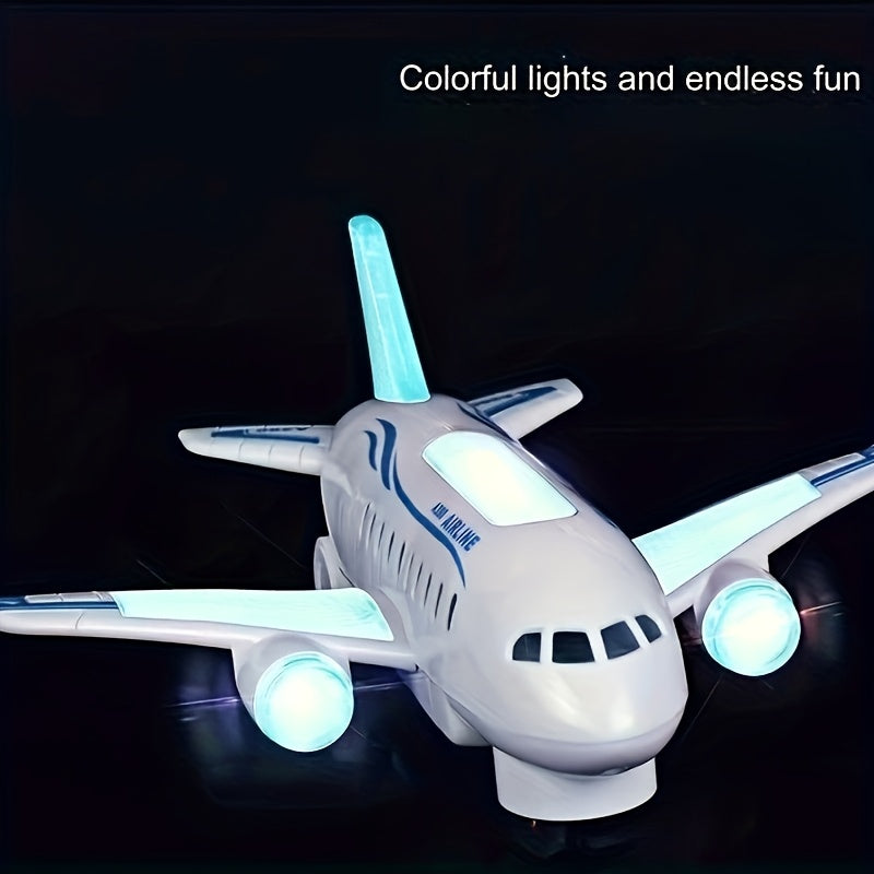 Toy Airplane for Kids 3-6 with LED Lights and Music Educational Toy Gift