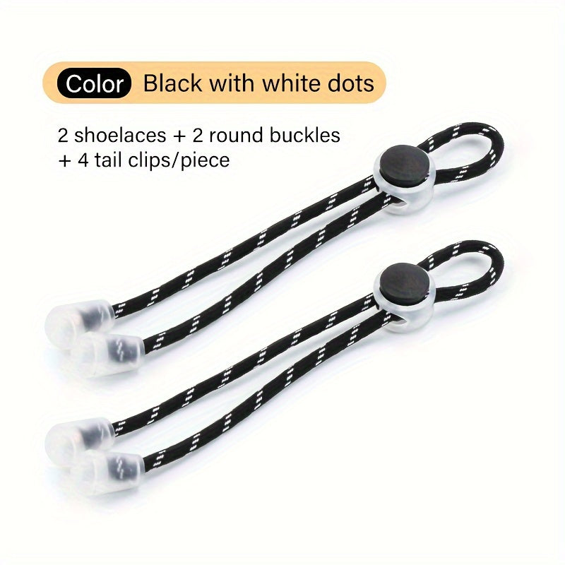 Unisex Elastic No-Tie Shoelaces with Adjustable Buckles for Sneakers