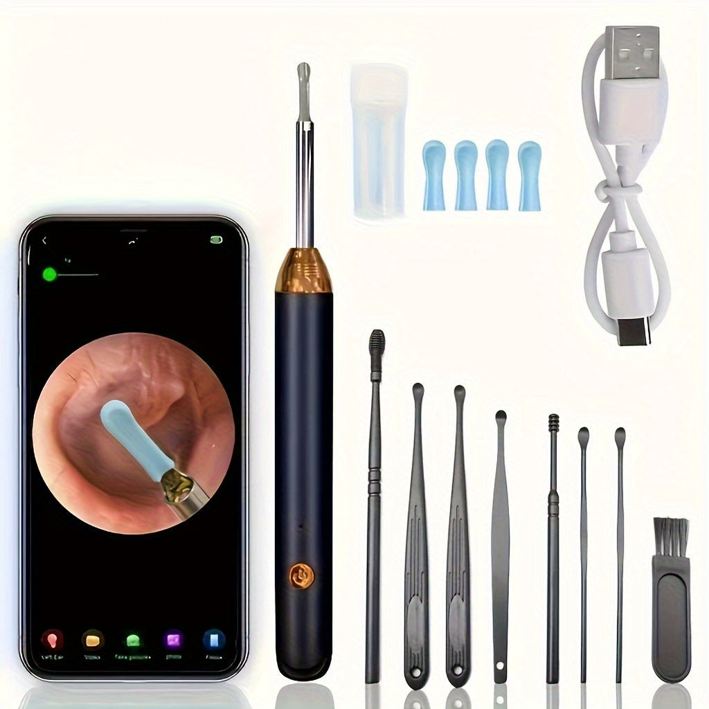 8 Piece Ear Wax Removal Kit with Camera Light and 6 Ear Spoons