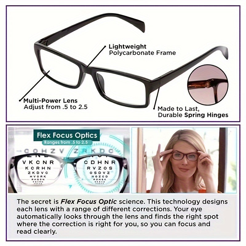 Unisex Self-Adjusting Bifocal Reading Glasses for Men and Women