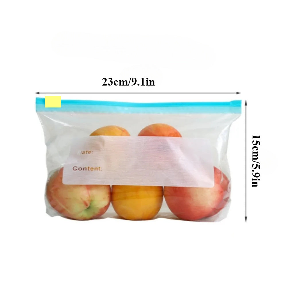 30pcs Reusable Thickened Sliding Lock Zipper Bags Food-Grade PE for Fresh-Keeping