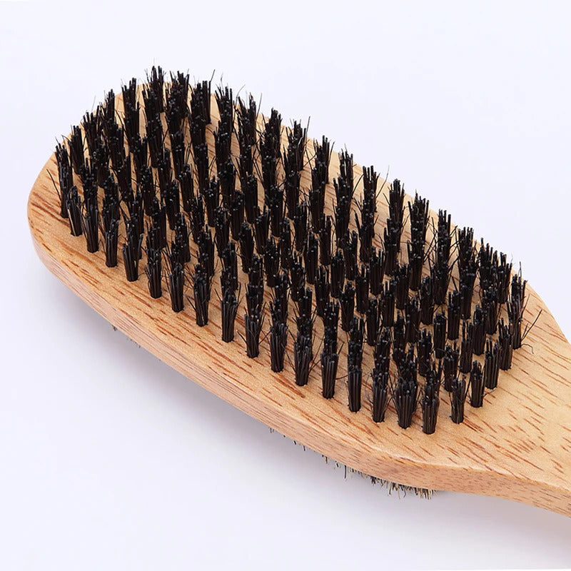 Men's Boar Bristle Beard Brush Wooden Handle Medium to Firm for Thick Coarse Hair