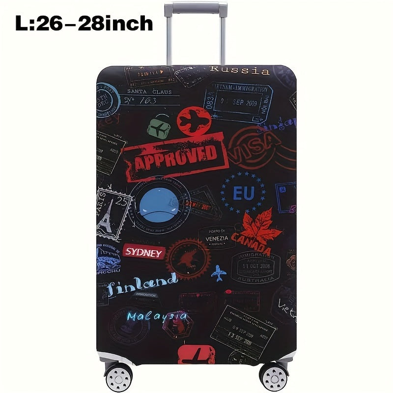 Cartoon Patterned Elastic Luggage Cover for Travel Suitcase or Duffle Case