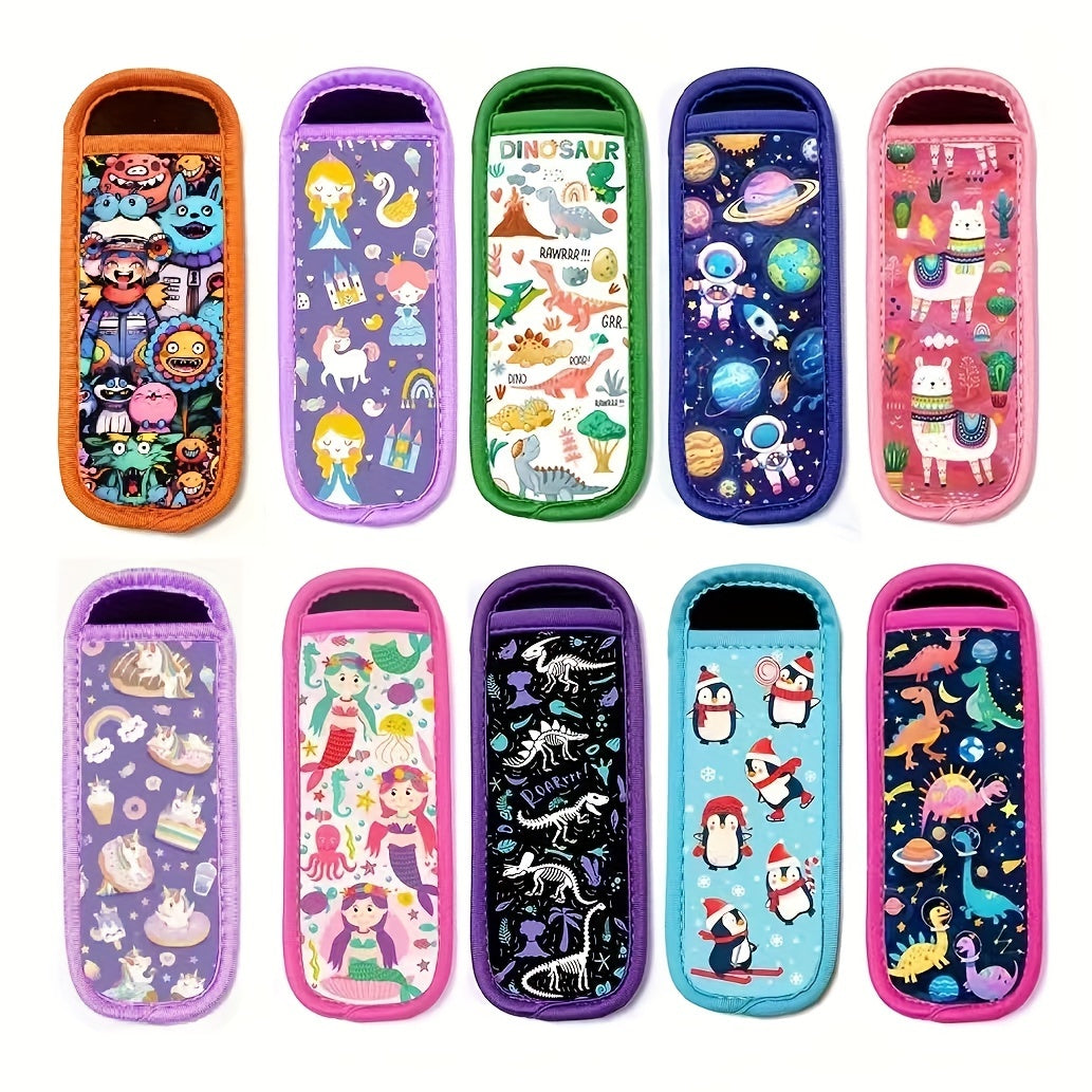 Colorful Insulated Ice Pop Sleeves Reusable Washable Summer Party Holders Pack of 1/10