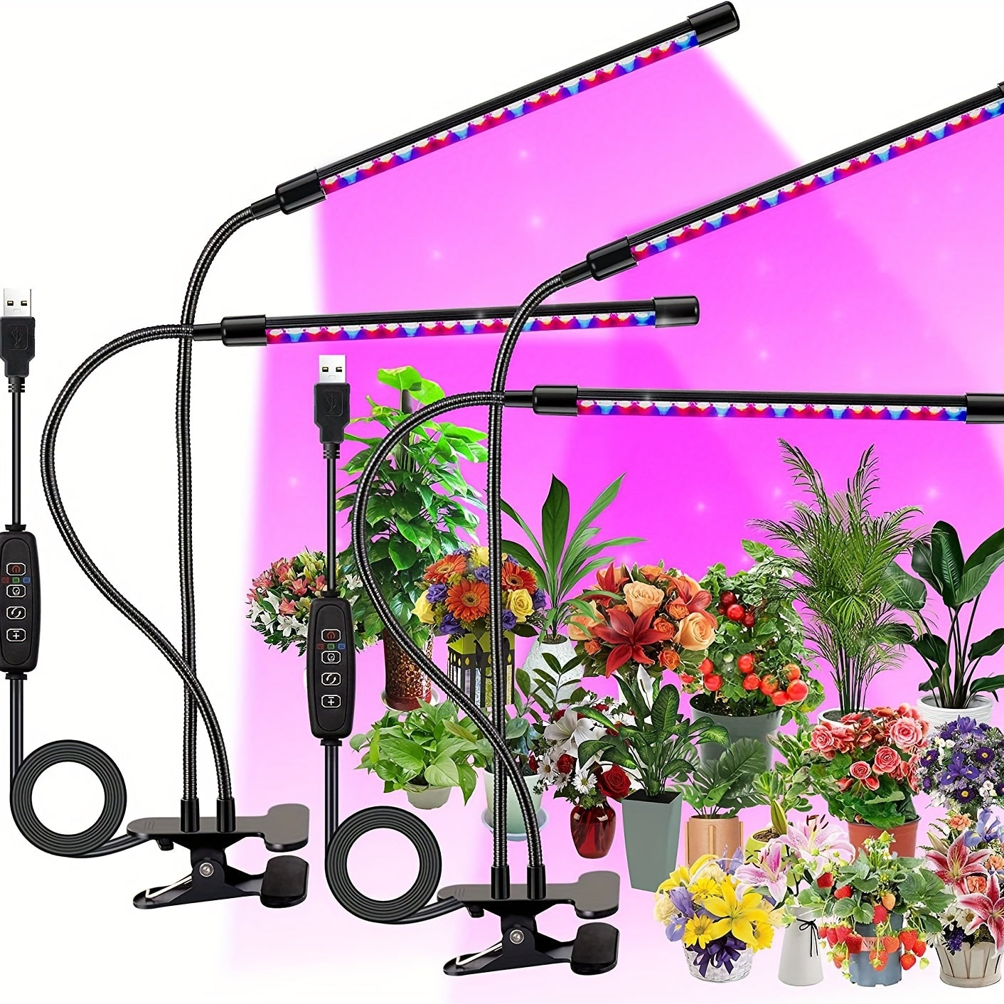 USB Dimmable LED Grow Light for Indoor Plants Wall Mount