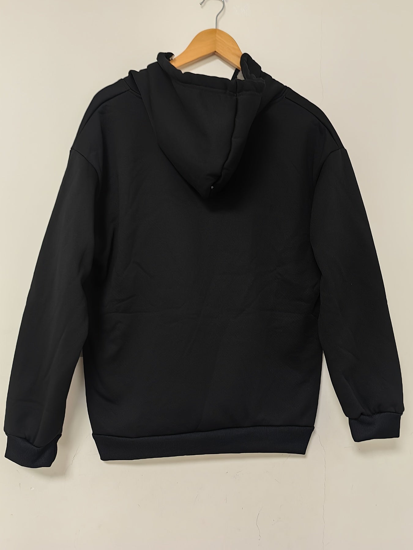 Men's Winter Jacket Hooded Fleece Lined Solid Polyester Regular Fit Medium Stretch