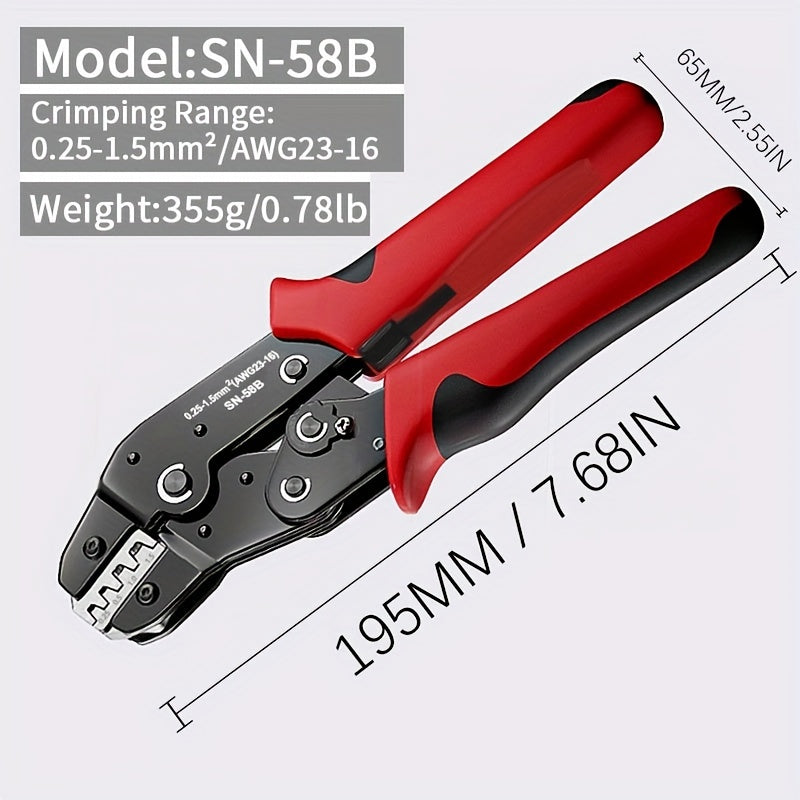 Manual Crimper Tool for JST Dupont SATA Terminals with Carbon Steel Handle AWG 23-16