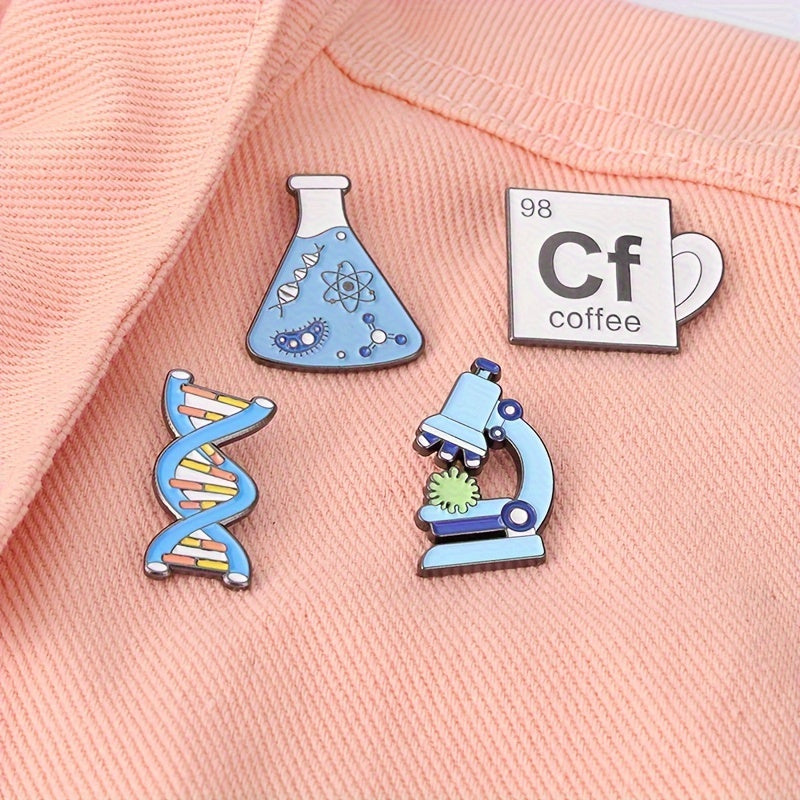 Set of 20 Enamel Science Cartoon Brooches Chemistry Badge Lab Coat Accessories