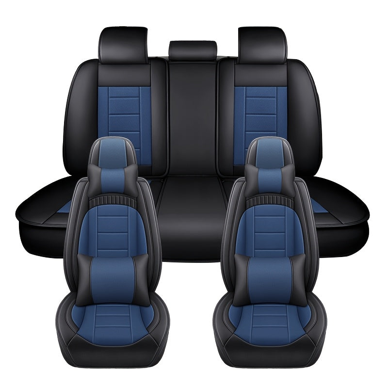 Набор чехлов для сидений для всех сезонов из искусственной кожи, полное покрытие, автомобильные аксессуары