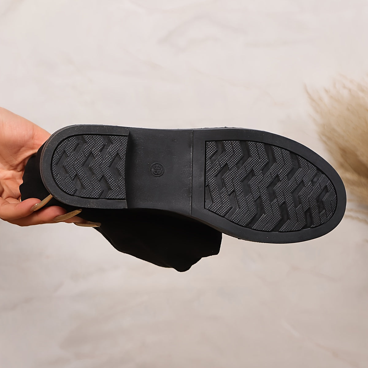 Women's Mid-Calf Leather Block Heel Riding Boots for Casual Daily Wear