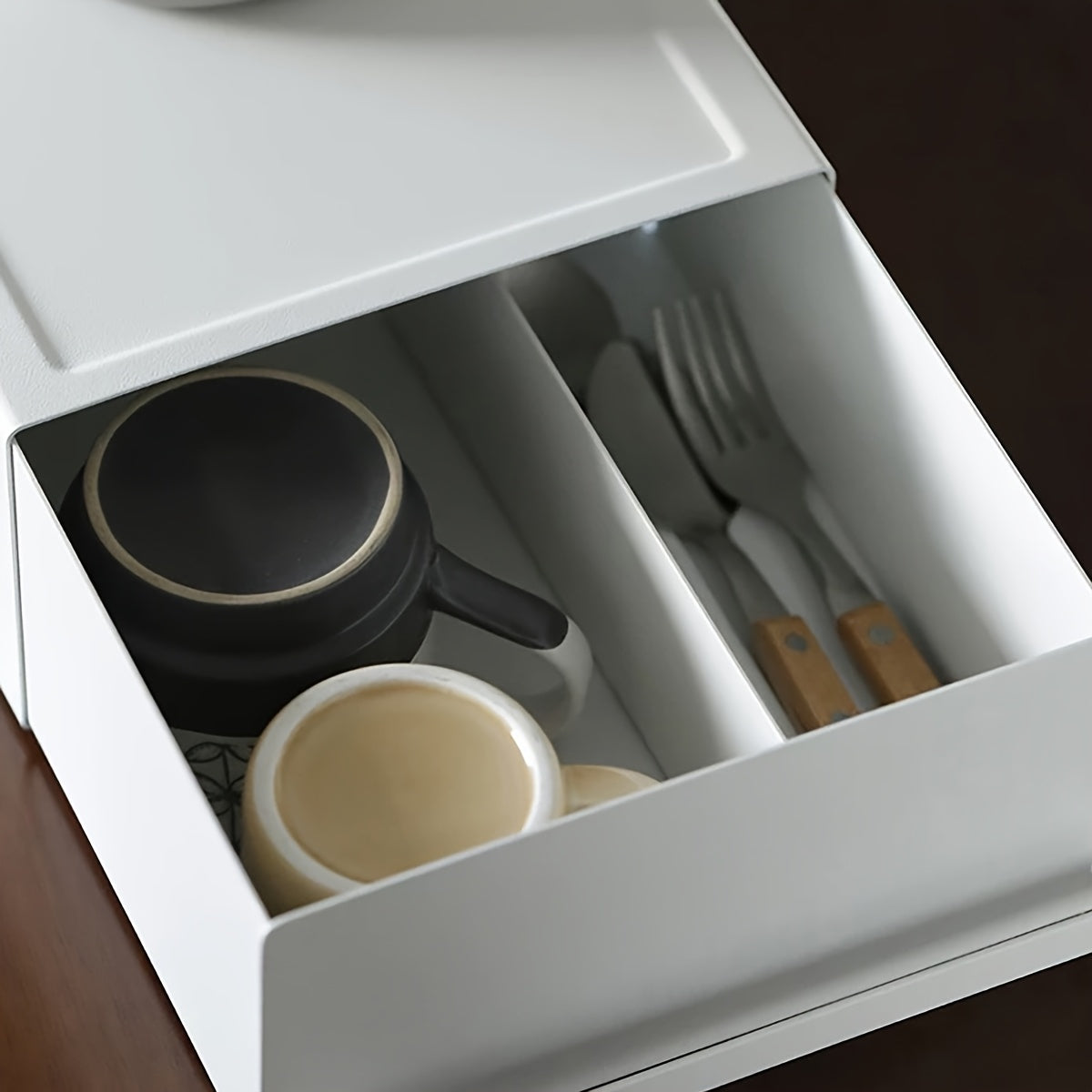 Metal Kitchen Organizer With Drawer for Coffee Machines and Tea Bags