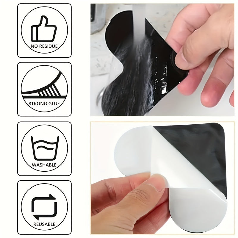 Juego de 4 pegatinas de tapete antideslizantes con forma de corazón para alfombra, cinta antideslizante