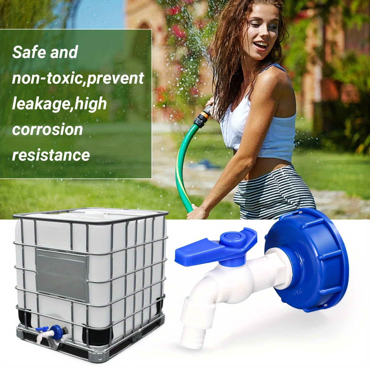 Адаптер-соединитель клапана резервуара IBC Tote с спиготом для европейской и американской крупной резьбы, пластиковый водопроводный шланг, выход для сада, промышленный