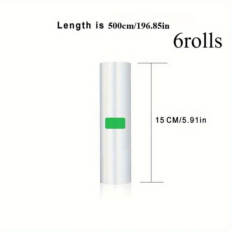 6pcs Vacuum-Sealed BPA-Free Storage Bags 2.5cm x 200mm for Kitchen and Restaurant