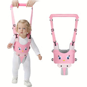 Adjustable Baby Walker Harness with Cartoon Embroidery Breathable Learning Aid for Infants and Toddlers 0-3 Years
