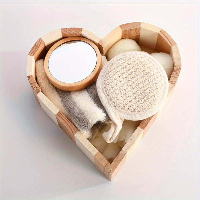 Unscented Exfoliating Spa Kit with Heart and Square Sponges for Relaxation