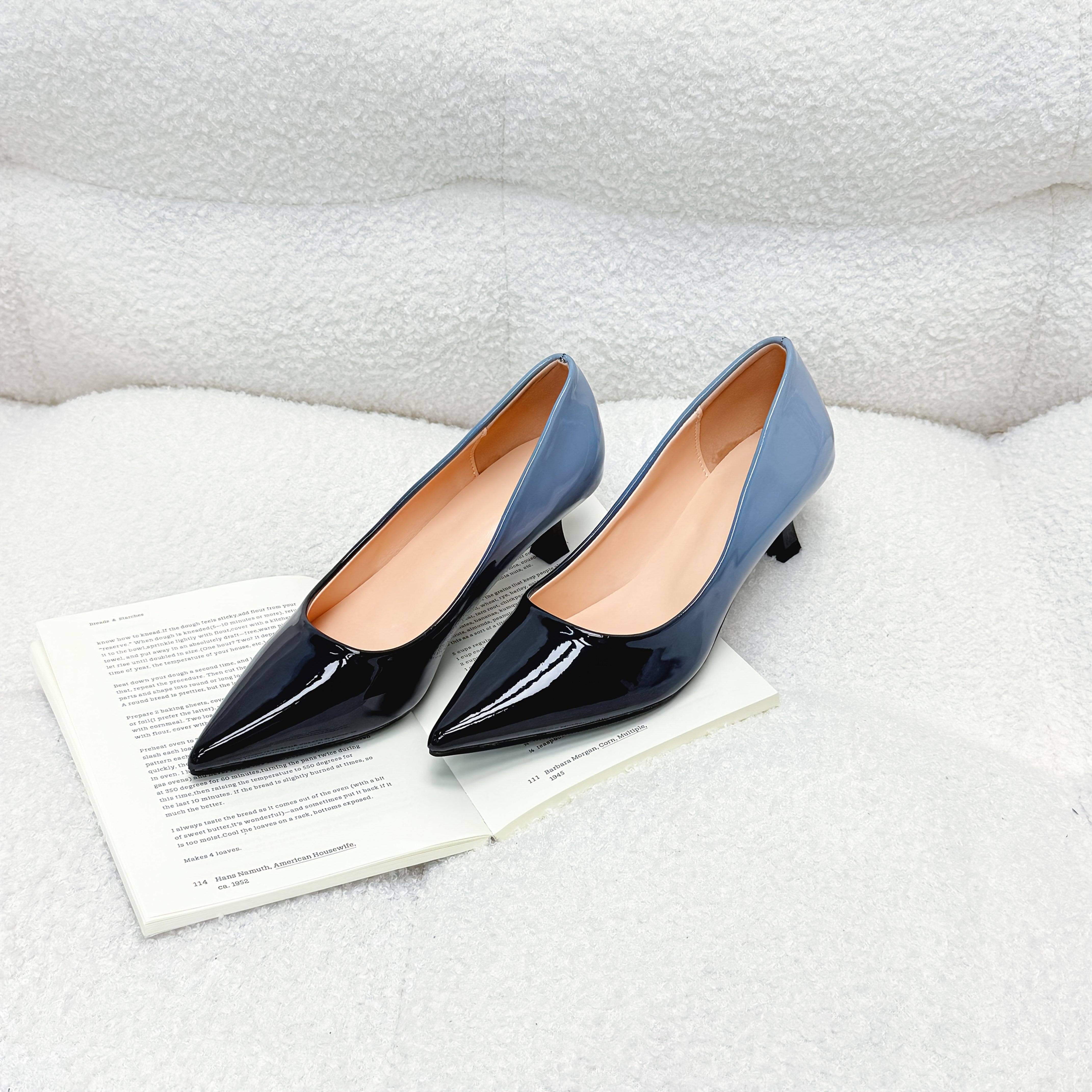 Women's Black Gray Gradient Pointed Toe High Heels Dress Pumps