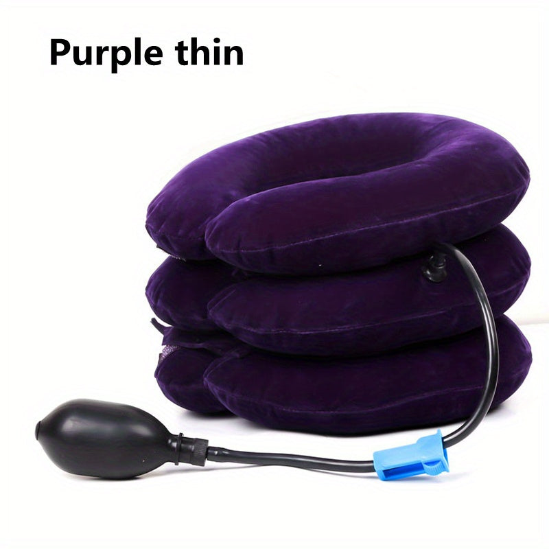Inflatable Neck Pillow Travel and Relaxation Soft Traction Support