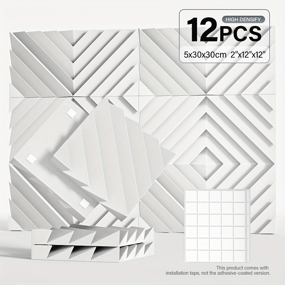 24pcs Acoustic Foam Panels 12x12 Inch Soundproofing Tiles for Studio Home Office Black Grey White