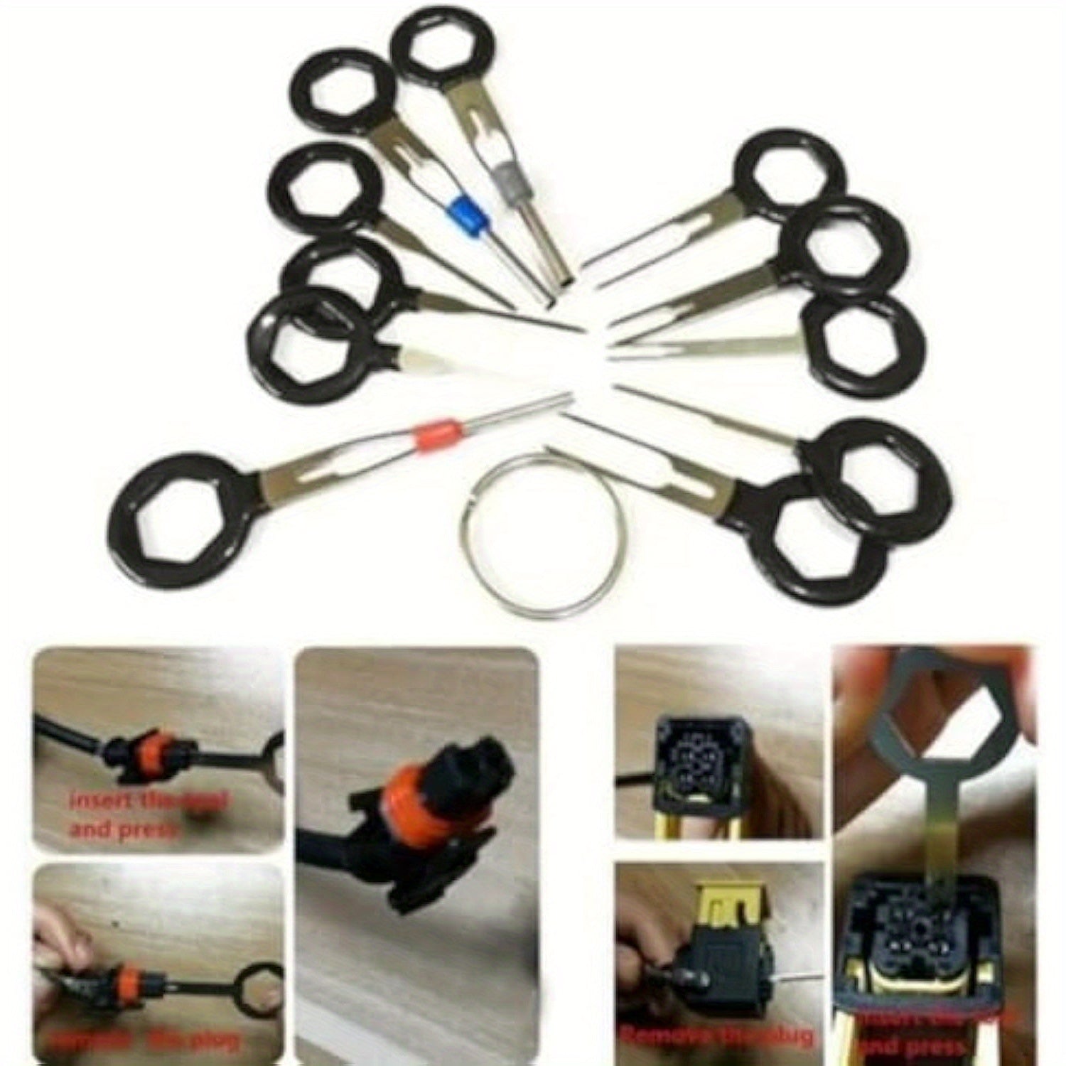 18pcs Car Wire Harness Terminal Release Tool Set Steel Connector Pin Remover