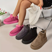 Women's Winter Slip-On Boots with Thick Platform Sole Non-Slip Traction