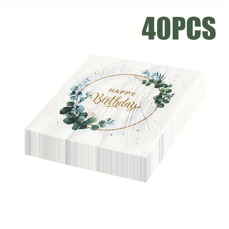 Pack of 20 Disposable Printed Square Birthday Napkins 33cm x 33cm