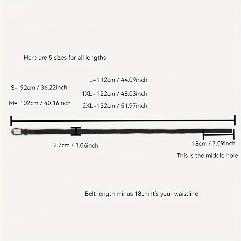 Black Braided Belt for Men and Women with Pin Buckle for Jeans and Casual Wear