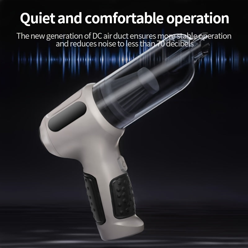 Compact Cordless Vacuum Cleaner with Strong Suction, Rechargeable USB, Car and Home Use