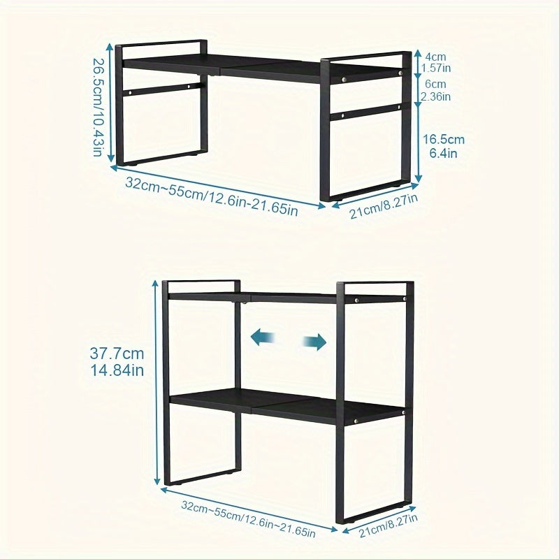 Expandable Cabinet Shelf Organizer for Kitchen Pantry Bathroom Storage