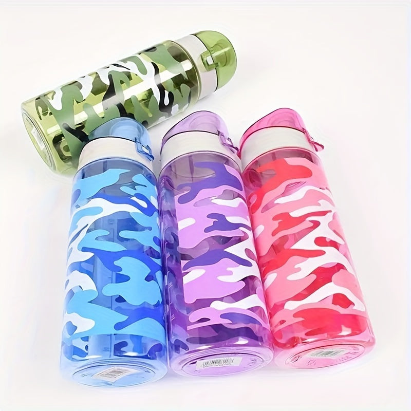 Camouflage Water Bottle 600ml for Camping Hiking Fitness Outdoor Activities