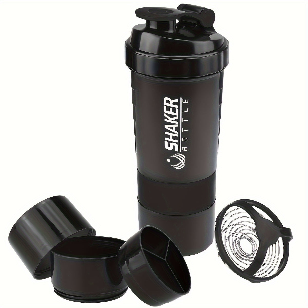 16oz Leak-Proof Plastic Protein Shaker Bottle for Fitness and Workout