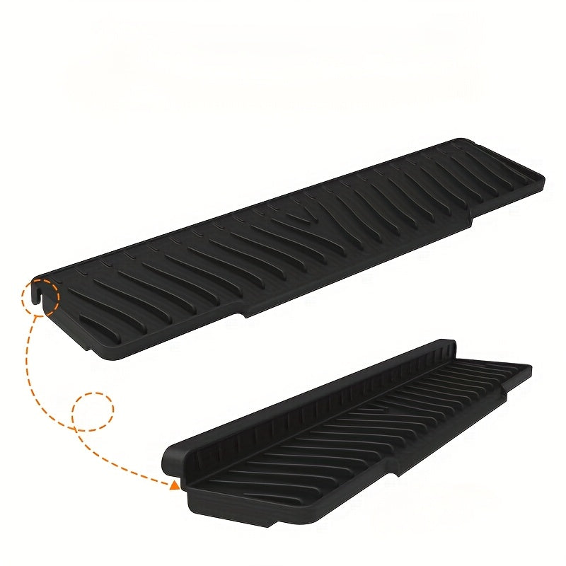 1 dona FlexiGuard silikon lavabo splash guard va tomchi tutuvchi taxta oling - oshxona va hammom uchun - ingichka suv to'sig'i va sirpanishga qarshi countertop himoya mat.