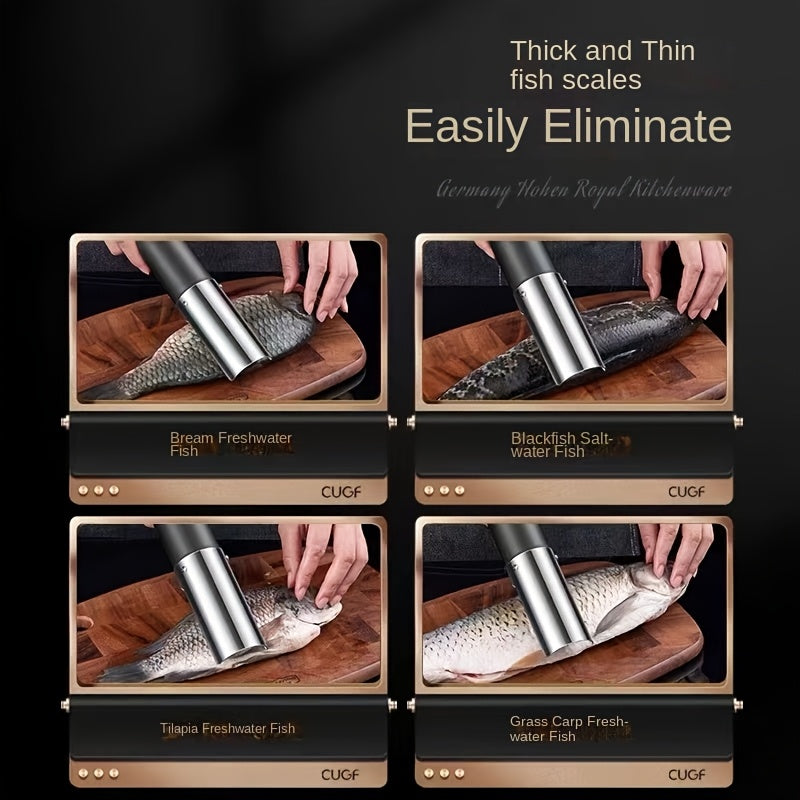 Remover de escamas de pescado eléctrico, herramienta de cocina recargable por USB para agua dulce y salada