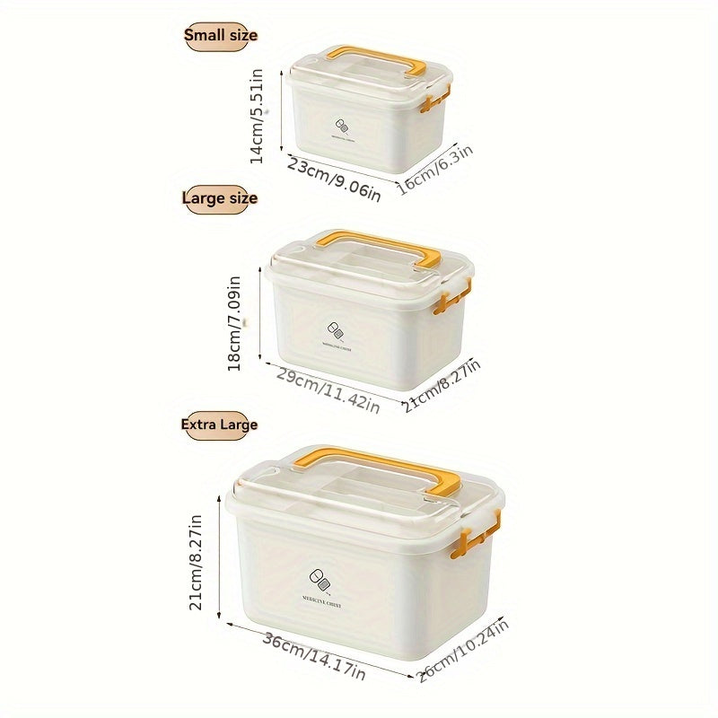 Large Capacity Family First Aid Kit with Plastic Storage Box for Home Office School